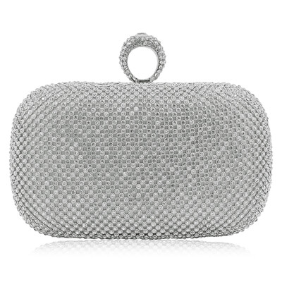

Milisente Women Evening Bag Ring Rhinestone Clutches Bags Wedding Clutch Party Purse Gold Pron Ball Diamond