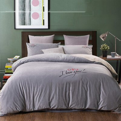 

Four Piece Set Thickened Coral Corduet Quilt Double Winter Warm Bed Sheet Bedspread 18m Bed