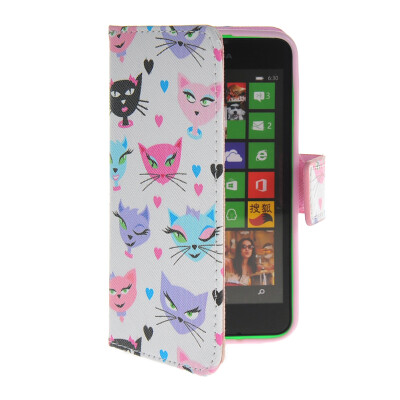 

MOONCASE Pattern Style Leather Side Flip Wallet Card Slot Pouch Stand Shell Back ЧЕХОЛ ДЛЯ Nokia Lumia 630