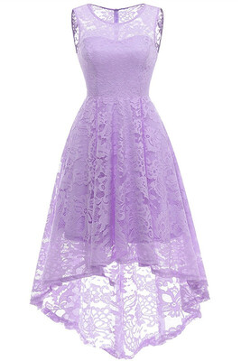 

Women Floral Lace Bridesmaid Party Dress Short Prom Dress V Neck 2018