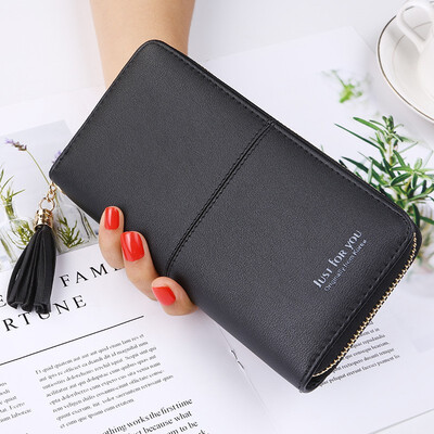 

2018 New Style Simple Casual Lady Wallet Purse Two Fold Long Zipper Horizontal Handbag