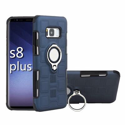 

SHS Phone Case For Samsung Galaxy S8S8 PlusNote 8 Luxury Armor Ring Bracket Silicon TPU Lattice texture Protection