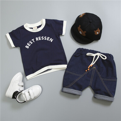 

Fashion Summer Children Boys Girls Clothes Kids Cotton Letter T-Shirt Short 2PcsSets Toddler Clothing Sets Infants Tracksuits