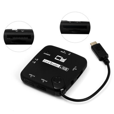 

CY USB 3.1 USB-C Multiple TF SD MS M2 Card Reader и 3-портовый USB 2.0 концентратор