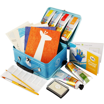 

JoanMiro children washable paint finger painted suitcase - pink JM01504