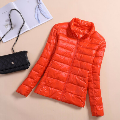 

Camping & Hiking Down Light thin short female Stand collar Down Jackets Keep warm Down jacket Large code fat girl