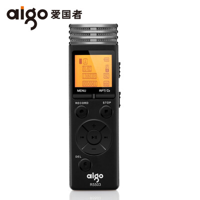

Patriot aigo voice recorder R5503 16G micro professional remote recording learning conference conference interview intelligent noise reduction mini black