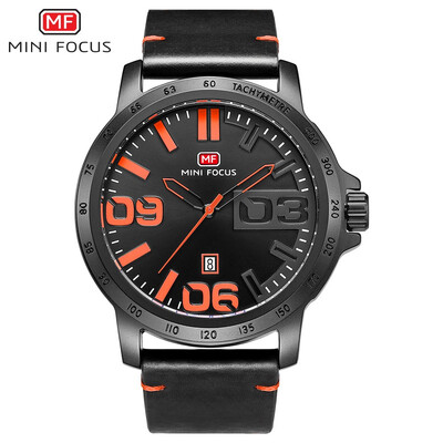 

MINI FOCUS Fashion Casual Leather Strap Men Quartz Watch MF0169G