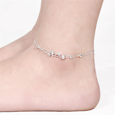 

MyMei Women Foot Jewelry Silver Bead Chain Anklet Ankle Bracelet Barefoot Sandal Beach Star