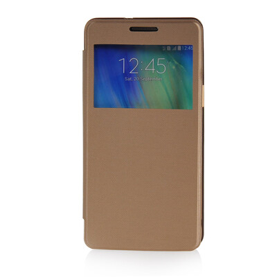 

MOONCASE Окно просмотра Кожа Флип сторона кошелек Чехол тонкий Оболочка задняя крышка чехол для Samsung Galaxy A5 Золото