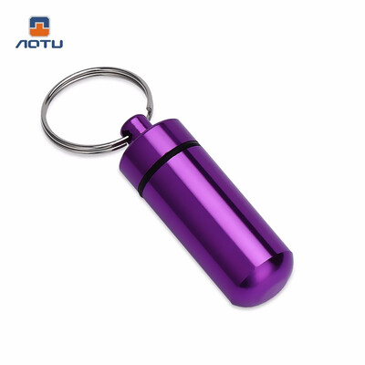 

Aotu AT7605 Outdoor Emergency Portable Aluminum Alloy Medicine Pot Bottle with Key Ring Hollow water resistant&dust-proof