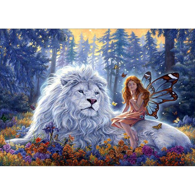 

UpperX 5D DIY diamond embroidery angel&Lion diamond painting Cross Stitch Rhinestone home decoration gift