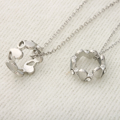 

Valentine Round Array Gift Short Chain Rhinestone Wedding Alloy Necklace Lovers