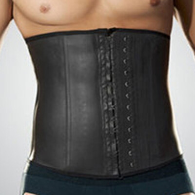 

Latex Men Corset Waist Trainer Steel Boned Waist Body Cincher Corset Belt Girdle