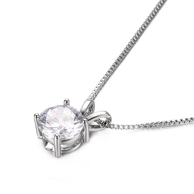 

Yoursfs CZ Necklaces For Women 18K White Gold Plated Long Chain Solitaire Necklace