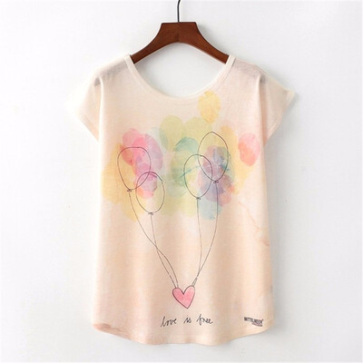 

Summer Women T Shirt lovely Harajuku Kawaii Cute Style Letter Print T-shirt