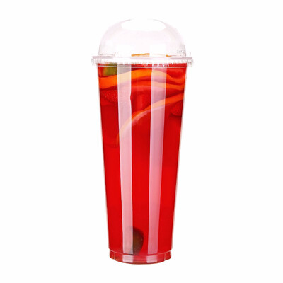 

OTOR 500ml660ml Disposable Juice Cups with Lids PP Clear Cup for Hot & Cold Drinks Iced Coffee Bubble Boba Smoothie 100pcs
