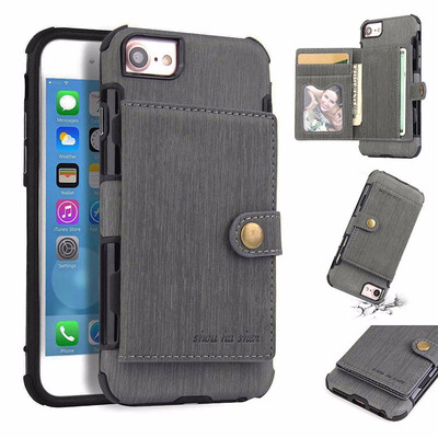 

SHS Phone Case For Iphone 66s78X Fashion Concise Leather Wire Drawing Multifunction Purse