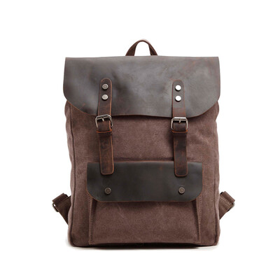 

ретро - холст холст сумку женщины рюкзак для мужчин и женщин, рюкзак с натуральной кожи известный бренд поездки рюкзак