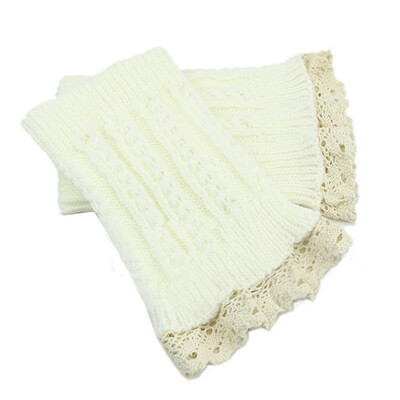 

Lady'S 8 Colors Crochet Knitted Lace Trim Boot Cuffs Toppers Leg Warmers Socks