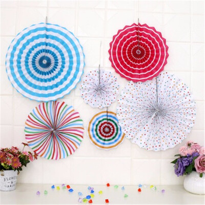

Birthday party decoration paper fan flower set background wall shopping mall DIY ornaments wedding room window decorative fans