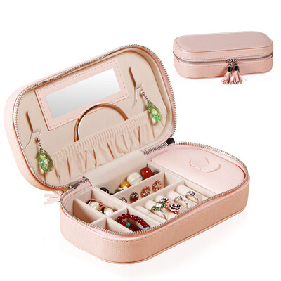 

Yappies leather jewelry box jewelry box large portable jewelry box storage box European earrings ring necklace storage box creative birthday gift pink
