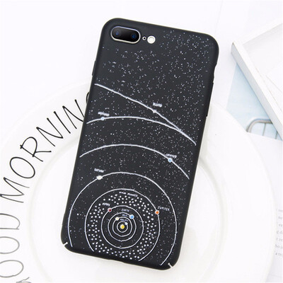 

Matte Cartoon Planet Space Stars Hard Phone Cases For iPhone 7 8 6 6S Plus