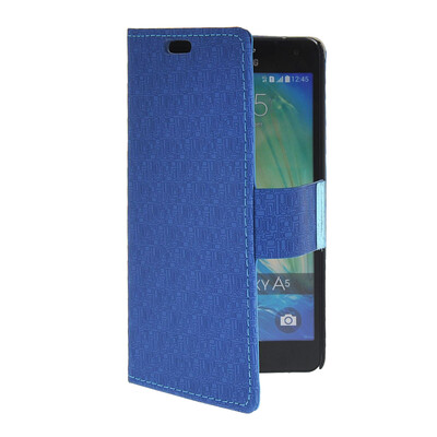 

MOONCASE High quality Leather Side Flip Wallet Card Holder Pouch with Kickstand Case Cover for Samsung Galaxy A5 Blue