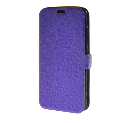 

MOONCASE Cross pattern Flip Pouch Leather Wallet Slim Stand Case Cover for Nokia Lumia 630 Purple