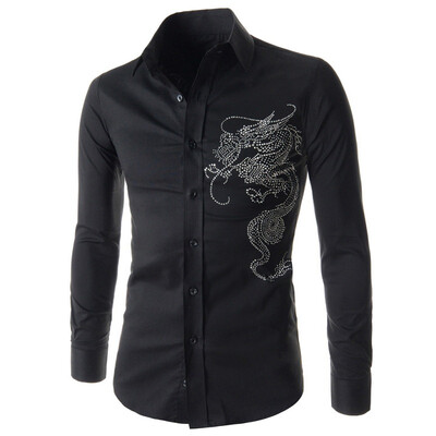 

Zogaa New Men's Shirt Personality Long Sleeve