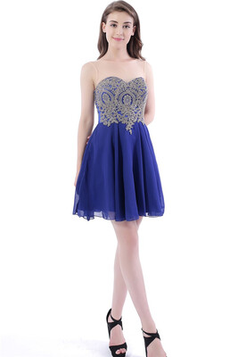 

Short Jewel Lace Chiffon Applique Prom Dresses