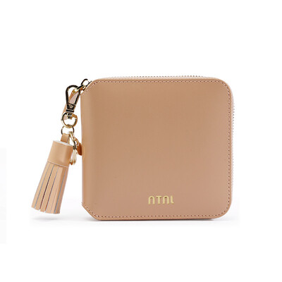 

NTNL simple short style zero purse leather ladies fashionable hand bag women zipper fringed