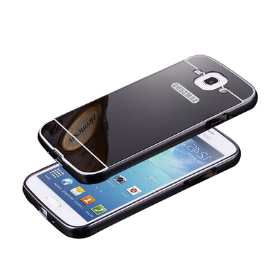 

MOONCASE Plating Metal Frame Edge Mirror Back Protective Shell 2 in 1 Thin Case Cover for Samsung Galaxy Mega 5.8 I9152