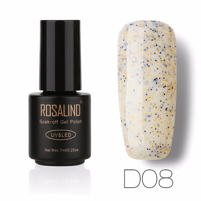 

ROSALIND Gel 1S Black Bottle 7ML Candy Bling D01-24 Gel Nail Polish Semi Permanent Nail Art UV LED Soak-Off Gel Varnish Manicure