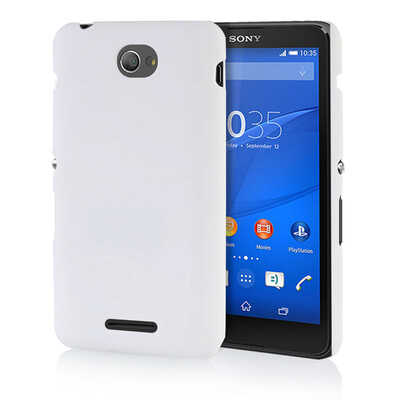 

MOONCASE Hard Rubberized Rubber Coating Devise Back ЧЕХОЛ ДЛЯ Sony Xperia E4 White