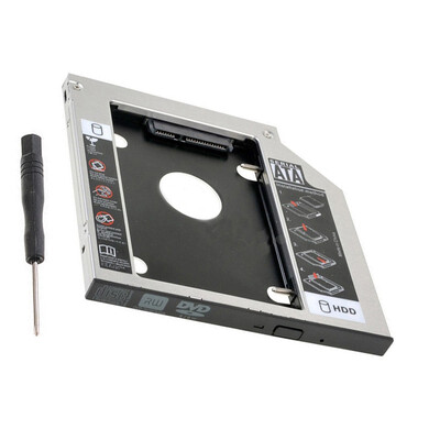 

127mm 25" SATA Aluminum 2nd Hard Disk Drive SSD HDD Caddy Adapter bay for HP Pavilion DV6-6000 DV6-7000 Replace UJ8B1