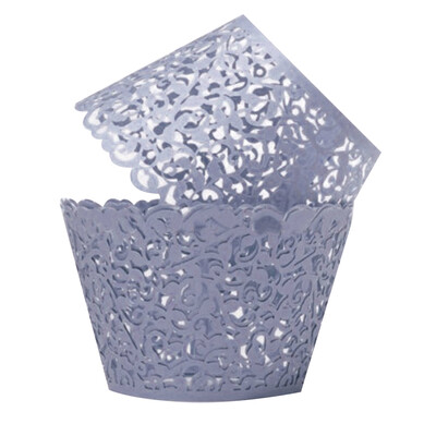 

MyMei 12pcs Filigree Lace Cupcake Wrappers Wraps Wedding Party Cake Decoartion