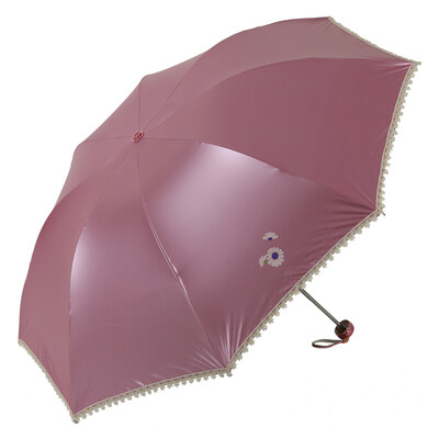 

Paradise umbrella creative fashion princess sunny umbrella color plastic sun umbrella umbrella three umbrella umbrella 30052 Chunhua silk color peach pink
