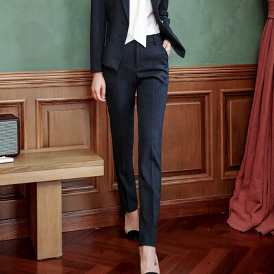 

Initial application professional wear womens suit small suit 2018 autumn&winter new commuter wild trousers SWXZ188110-3 single black trousers M