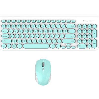 

METOO Wireless Keyboard&Mouse USB Mechanical Mute Keyboard Mouse Combo for Notebook Desktop Computer Office Game Home