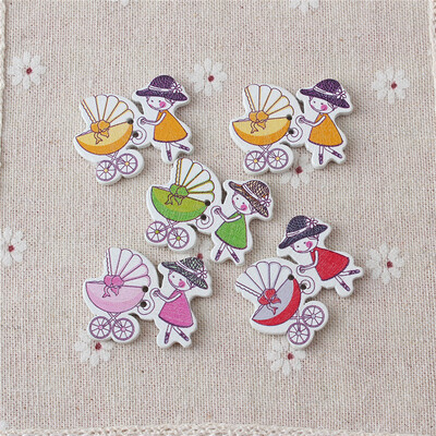 

MyMei 20PCs Wooden Buttons Cartoon Shaped Mix Color 2-hole Sewing Scrapbook DIY