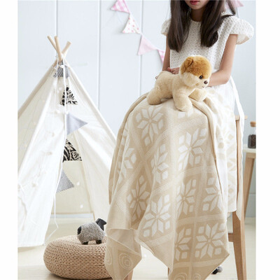

Totally Cotton Knitted Blanket Child Air Conditioning Lunch Break Blanket New Product Hold Blanket