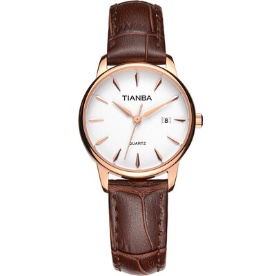 

Tianba table (TIANBA) watch the wisdom of the series of quartz couple table female watch belt white plate TL7003.22PC