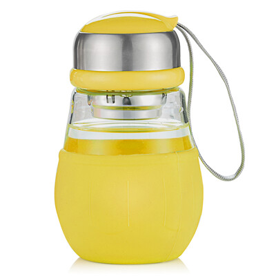 

Jingdong Supermarket] Bangda portable transparent glass creative cover covered with a cup of cute love Meng filter toot penguin cups yellow 400ml