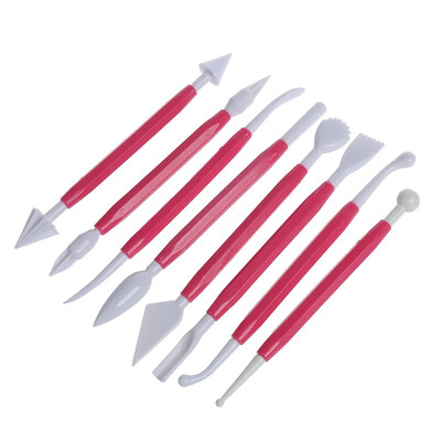 

UpperX Cake Decorating Sugar Craft Modelling Tool Kit 8pcs rose red