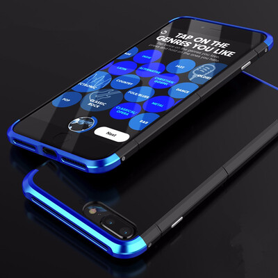 

Goowiiz Phone Case For Iphone 78X Luxury 3 in1 Metal PC Hard Hybrid Slim Back Case Full Protection