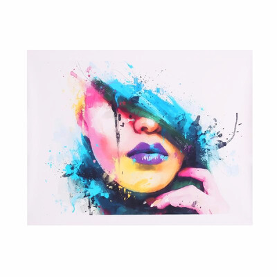 

60 45cm HD Printed Unframed Colorful Girl Face Pattern Canvas Painting Wall Art Pictures Decor for Home Living Room Bedroom Offi
