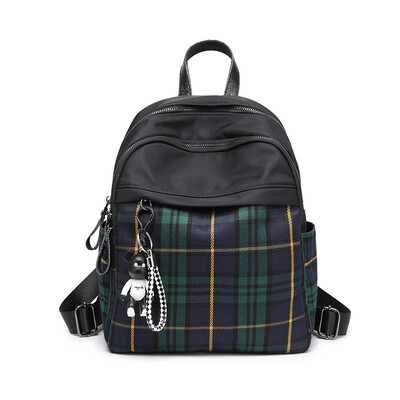 

CAROLING ANGEL Vintage Women Plaid Backpack Nylon School Backpacks for Teenage Girls Casual Large Capacity Shoulder Bags