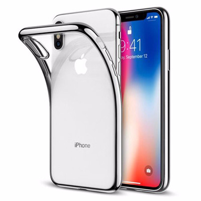 

Transparent soft TPU iPhone X shell thin transparent silver soft high TPU shell supports wireless charging for Apple 58iPhone X