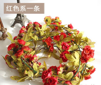 

170cm Artificial Rose Flower Vine Wedding Decorative Real Touch Silk Flowers With Green Leaves for Home Hanging Garland Decor